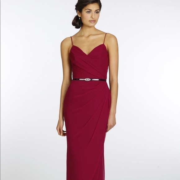 NOIR BY LAZARO Wine Bridesmaid Gown - Picture 3 of 11